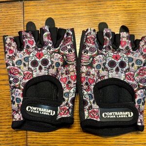Contraband Pink Label Skull Gloves